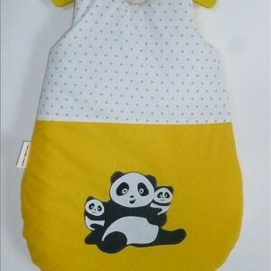 Gigoteuse "Famille Panda" fond jaune